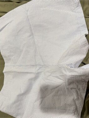 Women’s Casual Button-Down Shirt in Light Blue and White Stripe